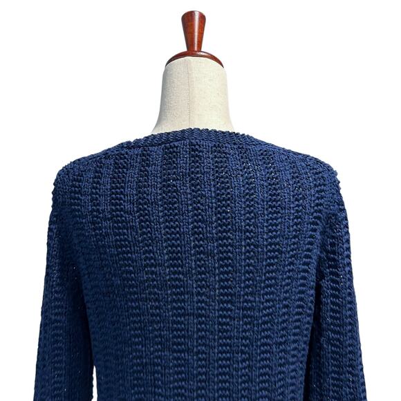 Talbots Women's Blue Textured‎ V-Neck Longsleeve Cardigan Sweater Size Large - Picture 9 of 12